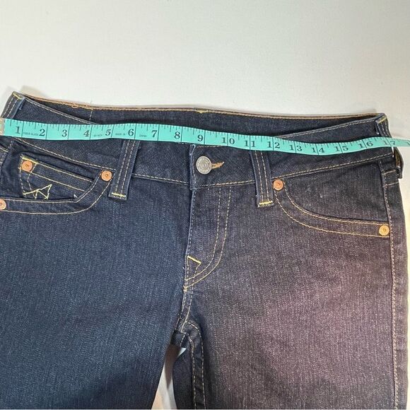 True Religion dark Wash cropped wide leg jeans - Picture 4 of 8